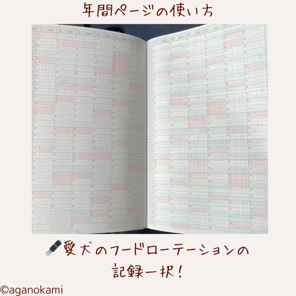 ジブン手帳の年間ページの書き方のアイデア